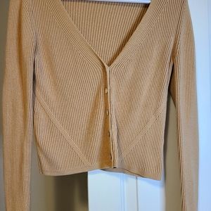 Dynamite Beige Cropped Cardigan -Size Large